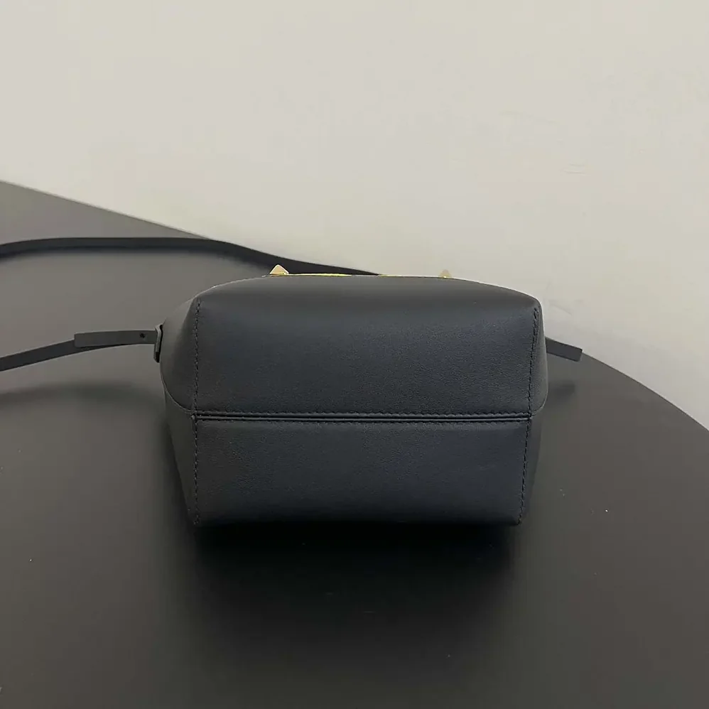 Fendi Roll Mini Lunar New Year Black Leather Mini for Women in bag