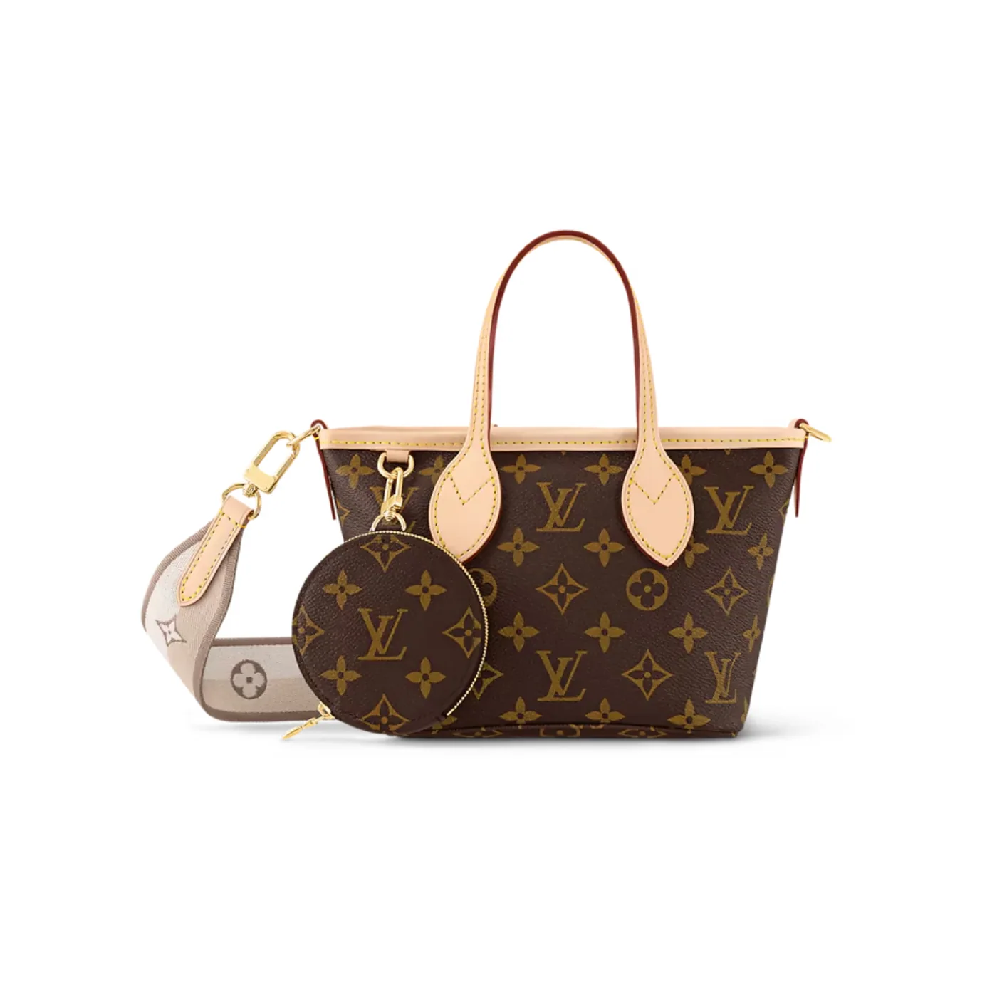 Louis Vuitton Neverfull BB Tote Bag in Beige Gold Hardware Louis Vuitton Neverfull BB Tote Bag in Beige Gold Hardware