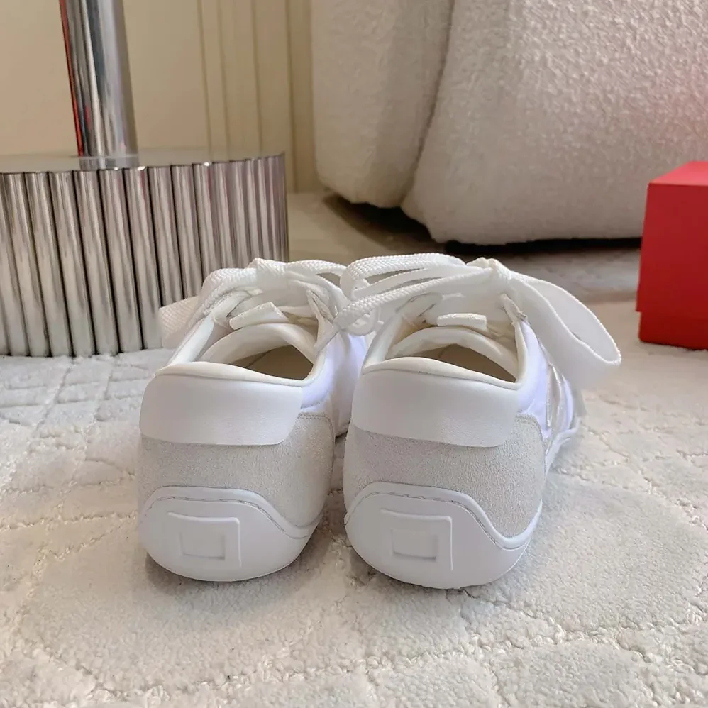 Roger Vivier Viv Low Sneakers in Suede for Women in White Roger Vivier Viv Low Sneakers in Suede for Women in White