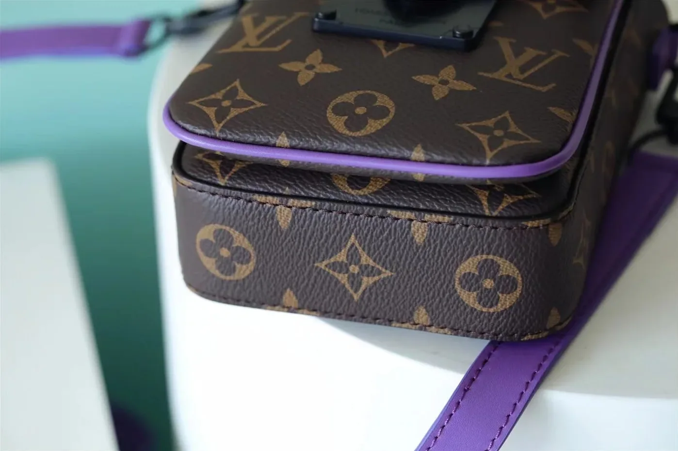 Louis Vuitton S-Lock Vertical Wearable Wallet Monogram Macassar Purple Louis Vuitton S-Lock Vertical Wearable Wallet Monogram Macassar Purple