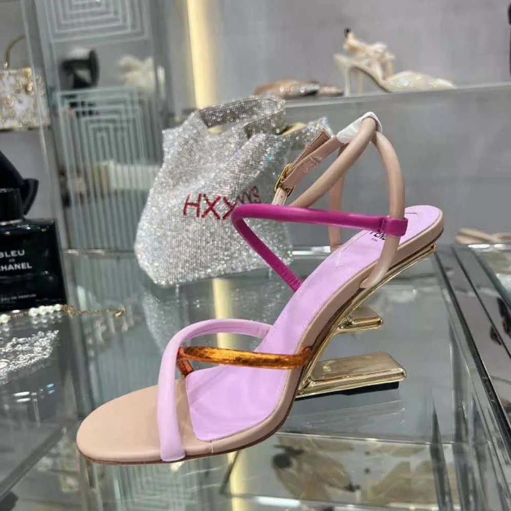 Fendi First Pink Nappa Leather High for Women in Heeled Sandals Fendi First Pink Nappa Leather High for Women in Heeled Sandals