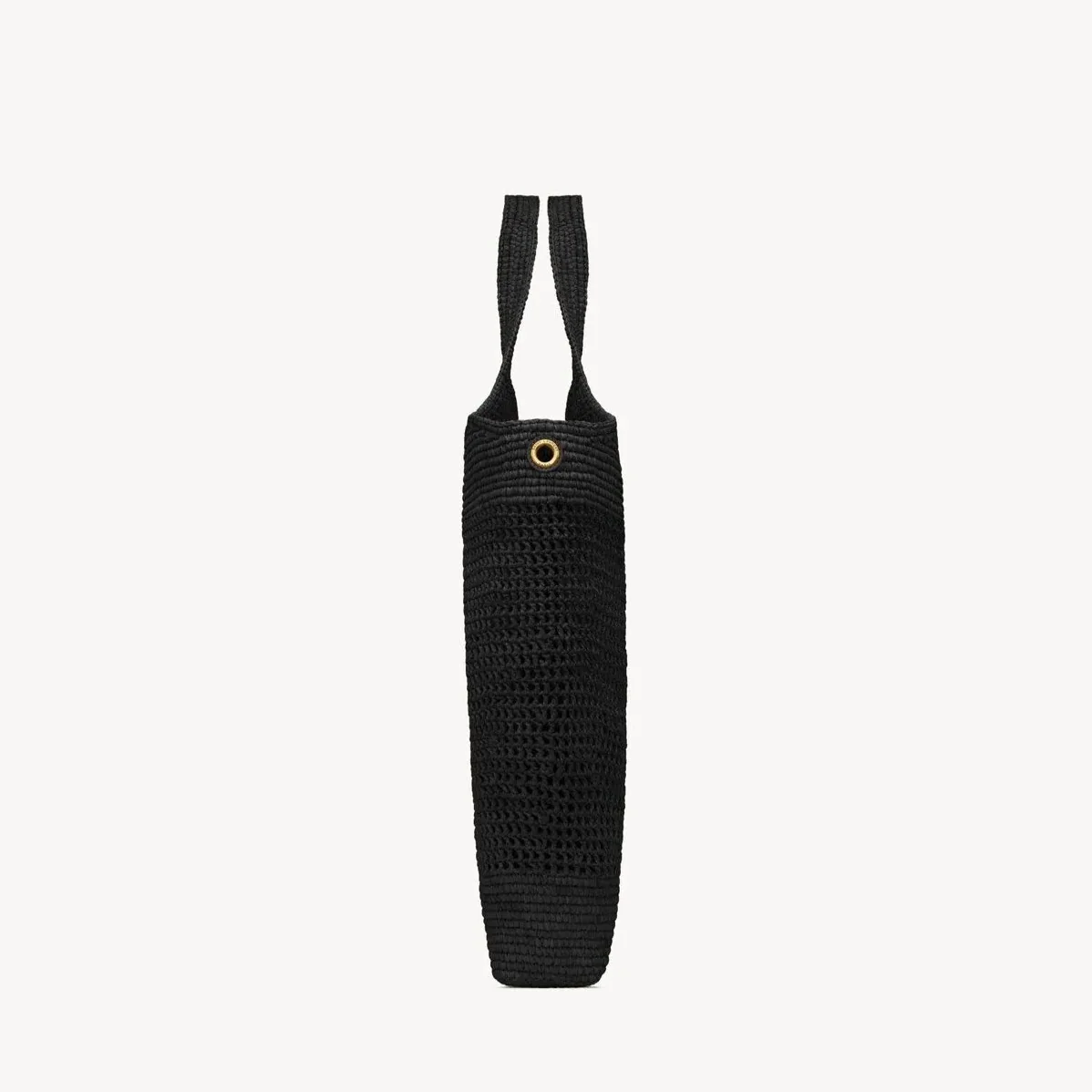 Saint Laurent Icare Maxi Tote Bag in Black Raffia Bronze Hardware