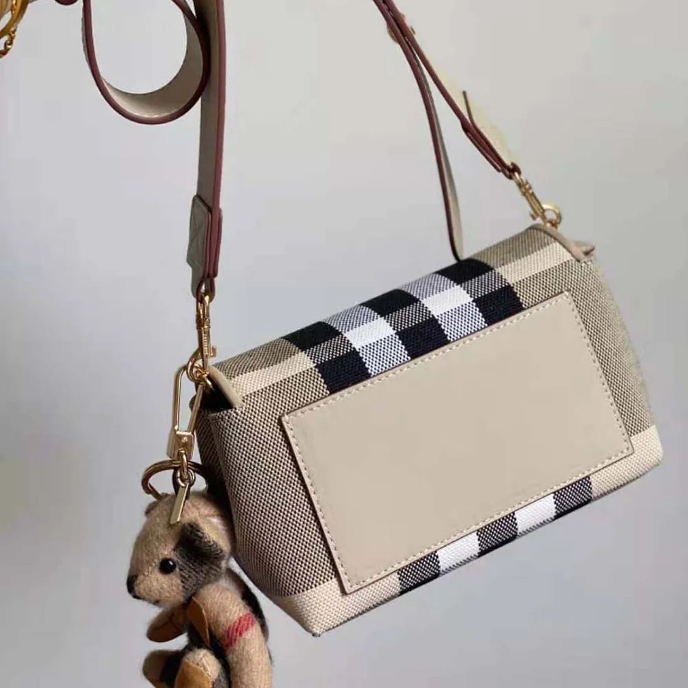 Burberry Small Check Canvas Crossbody Bag for Women Burberry Small Check Canvas Crossbody Bag for Women