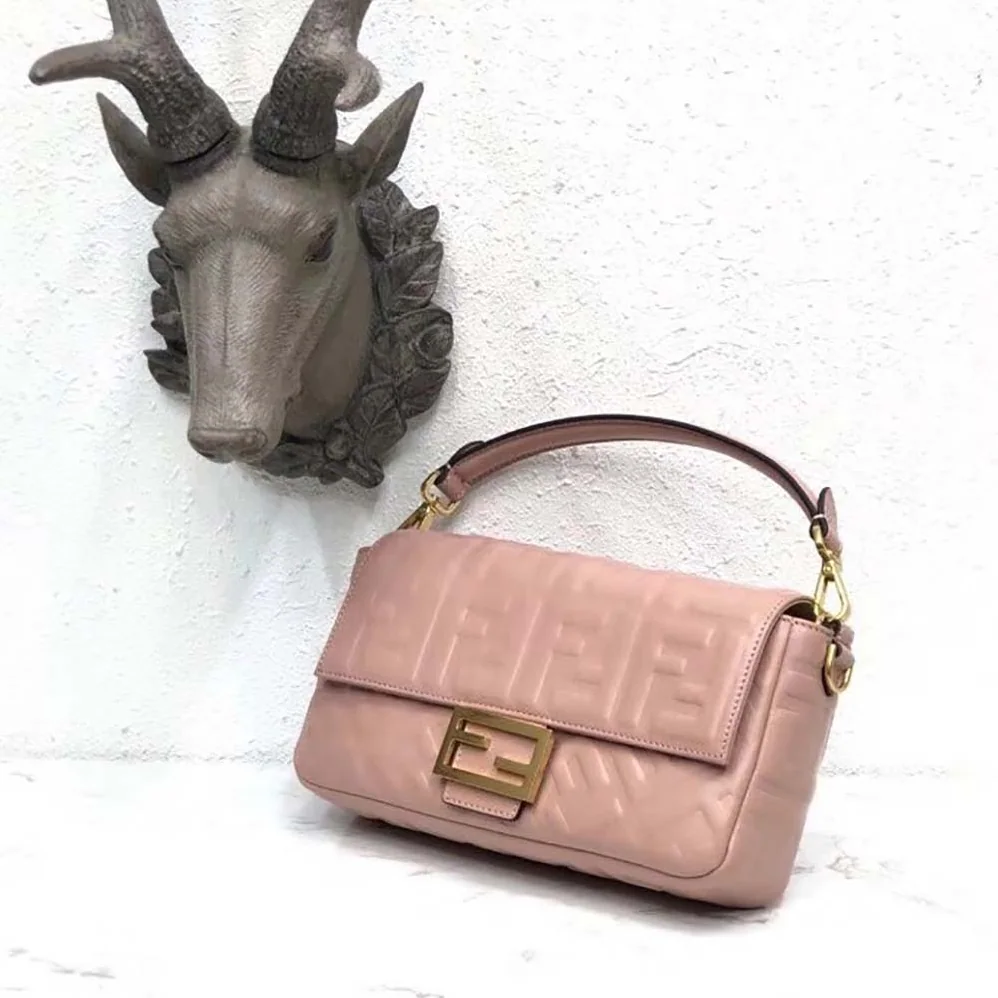 Fendi Baguette Pink Nappa Leather Bag for Women Fendi Baguette Pink Nappa Leather Bag for Women