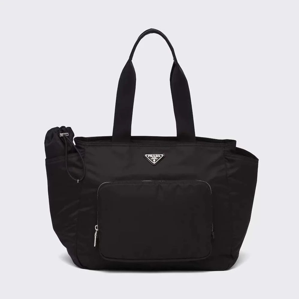 Prada Re-Nylon Baby Bag with Triangle Logo for Unisex in Black Prada Re-Nylon Baby Bag with Triangle Logo for Unisex in Black