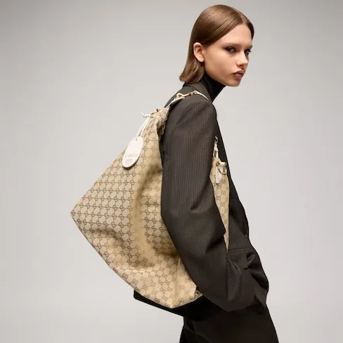 Gucci Brera Large Crossbody Bag / Sand/ Dark Brown Gold Hardware A00B49 FAFV9 9664 Gucci Brera Large Crossbody Bag / Sand/ Dark Brown Gold Hardware A00B49 FAFV9 9664