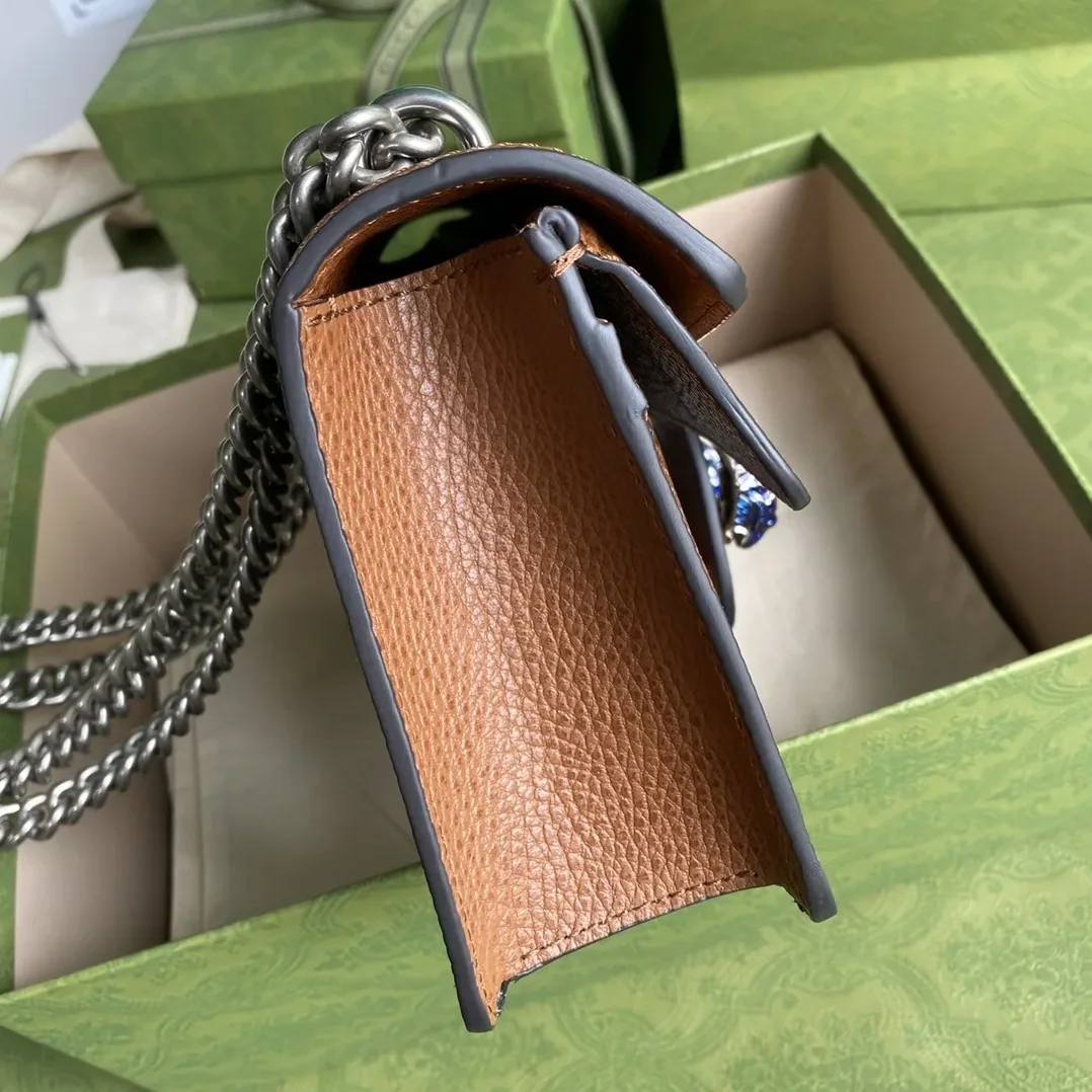 Gucci Dionysus Small Shoulder Bag / Dark Blue/ Ivory Eco Washed Organic GG Jacquard Denim Antique Silver Hardware Gucci Dionysus Small Shoulder Bag / Dark Blue/ Ivory Eco Washed Organic GG Jacquard Denim Antique Silver Hardware