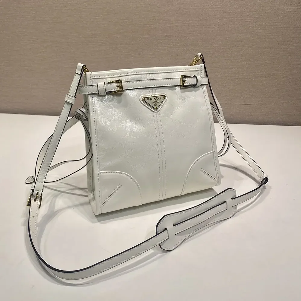 Prada Bonnie Leather Mini Shoulder Bag for Women in White Prada Bonnie Leather Mini Shoulder Bag for Women in White