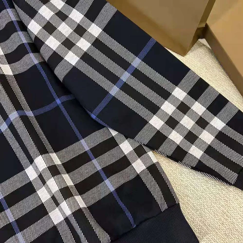 Burberry Check Cotton Jacquard Hoodie for Men in Blue