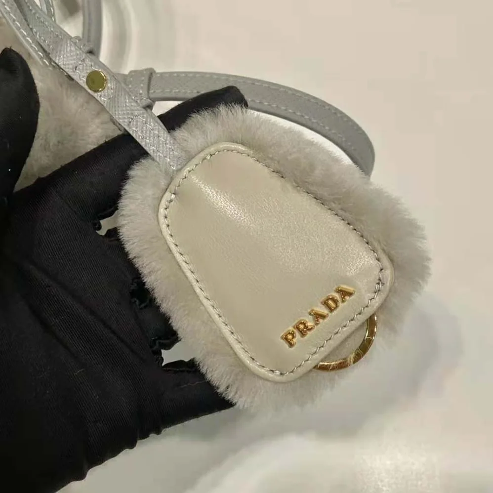 Prada Prada Galleria Shearling Mini-Bag for Women in Silver