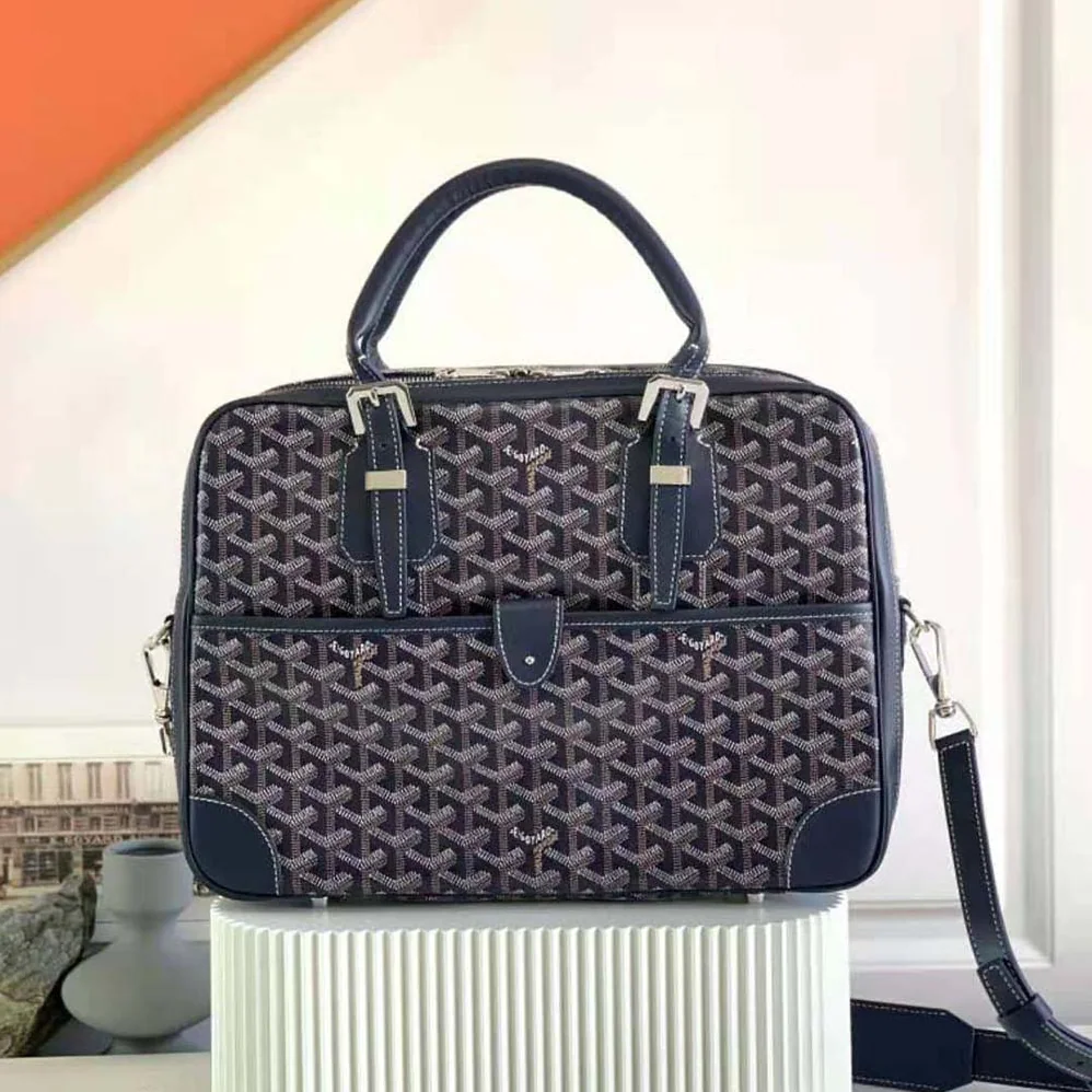 Goyard Ambassade MM Document Case for Women in Navy
