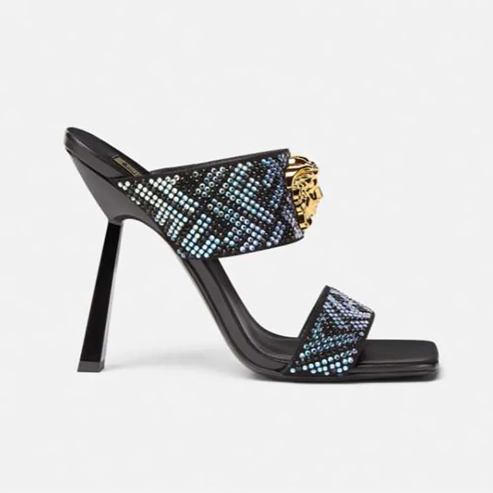 Versace Fendace FF Jacquard Mules for Women Versace Fendace FF Jacquard Mules for Women