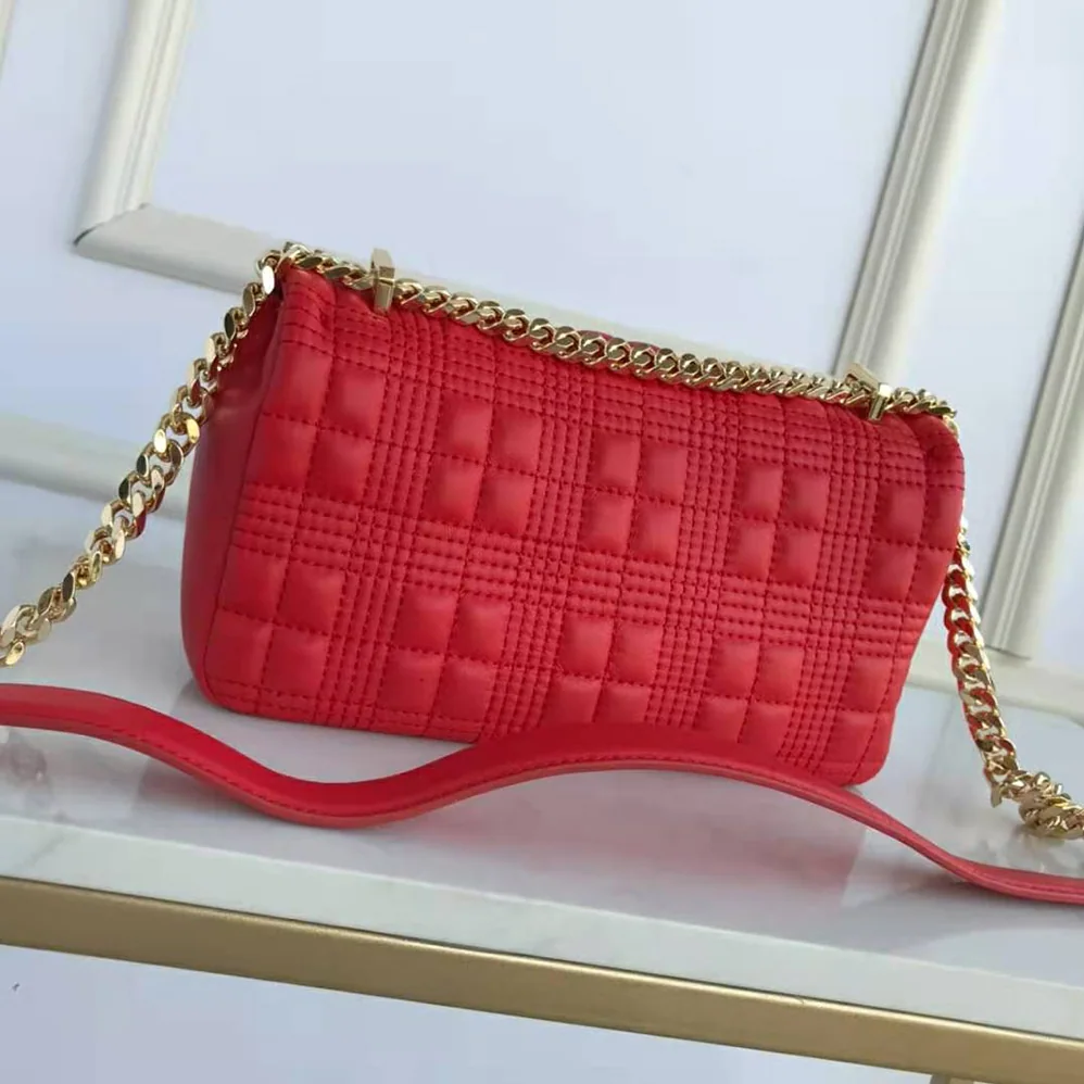 Burberry Small Quilted Lambskin Lola Bag for Women in Red