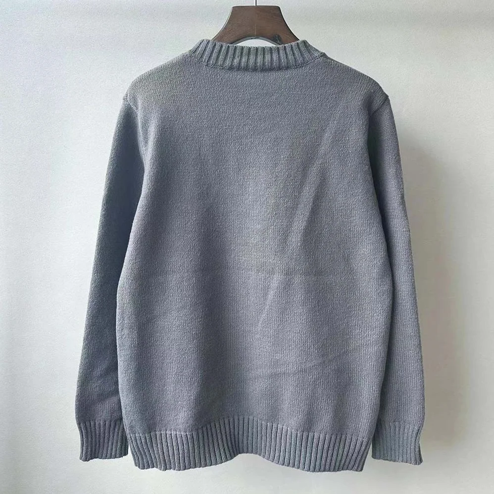 Prada Wool and Cashmere Crew-neck Sweater for Men in Silver