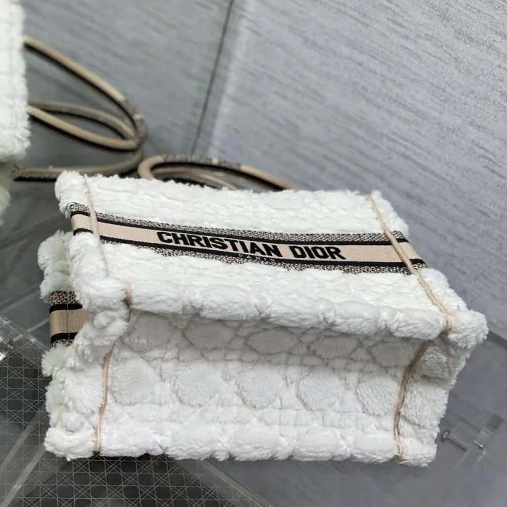 Dior Medium Dior Book Tote Ice Cannage Shearling for Women