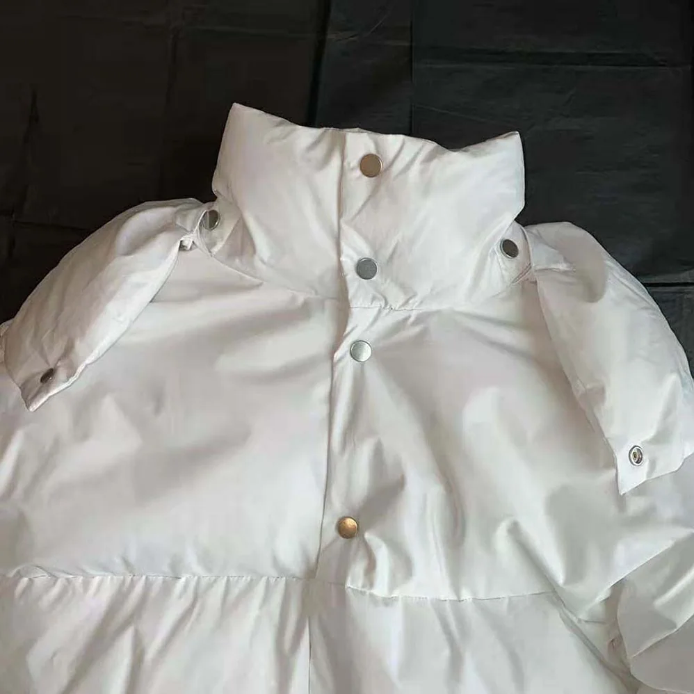 Bottega Veneta Frosted Poplin Puffer Jacket for Women in White