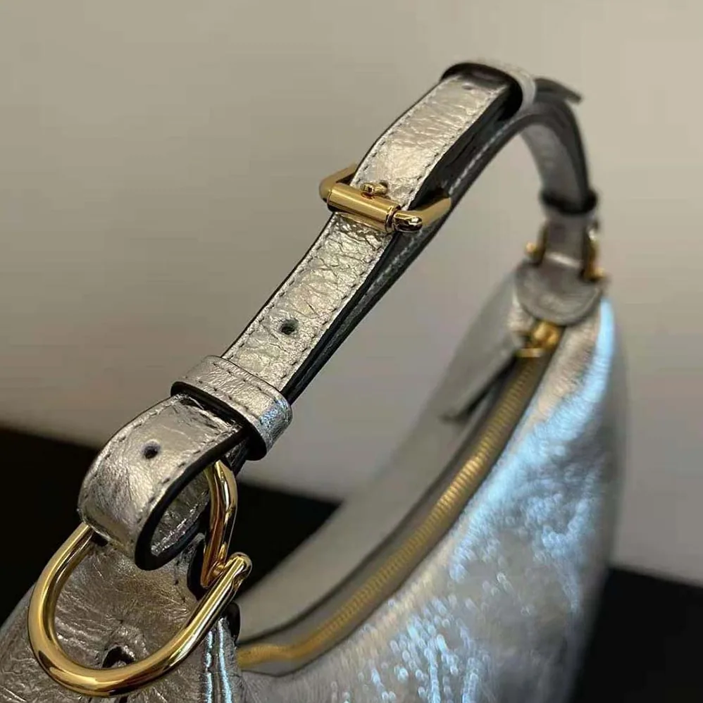 Fendi Fendigraphy Small Silver Laminated Leather Bag for Women