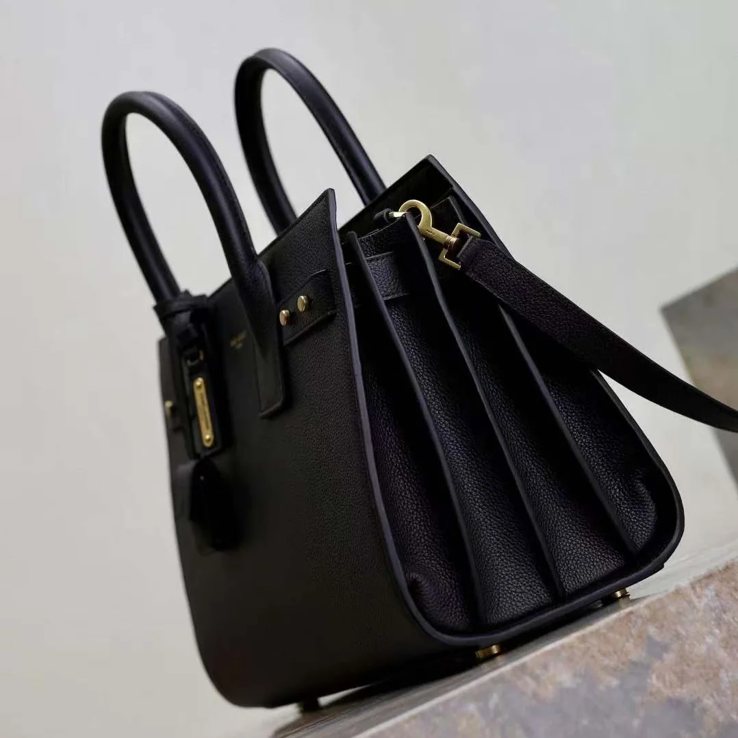 Saint Laurent YSL Sac De Jour in Supple Grained Leather for Women in Black/Gold Saint Laurent YSL Sac De Jour in Supple Grained Leather for Women in Black/Gold
