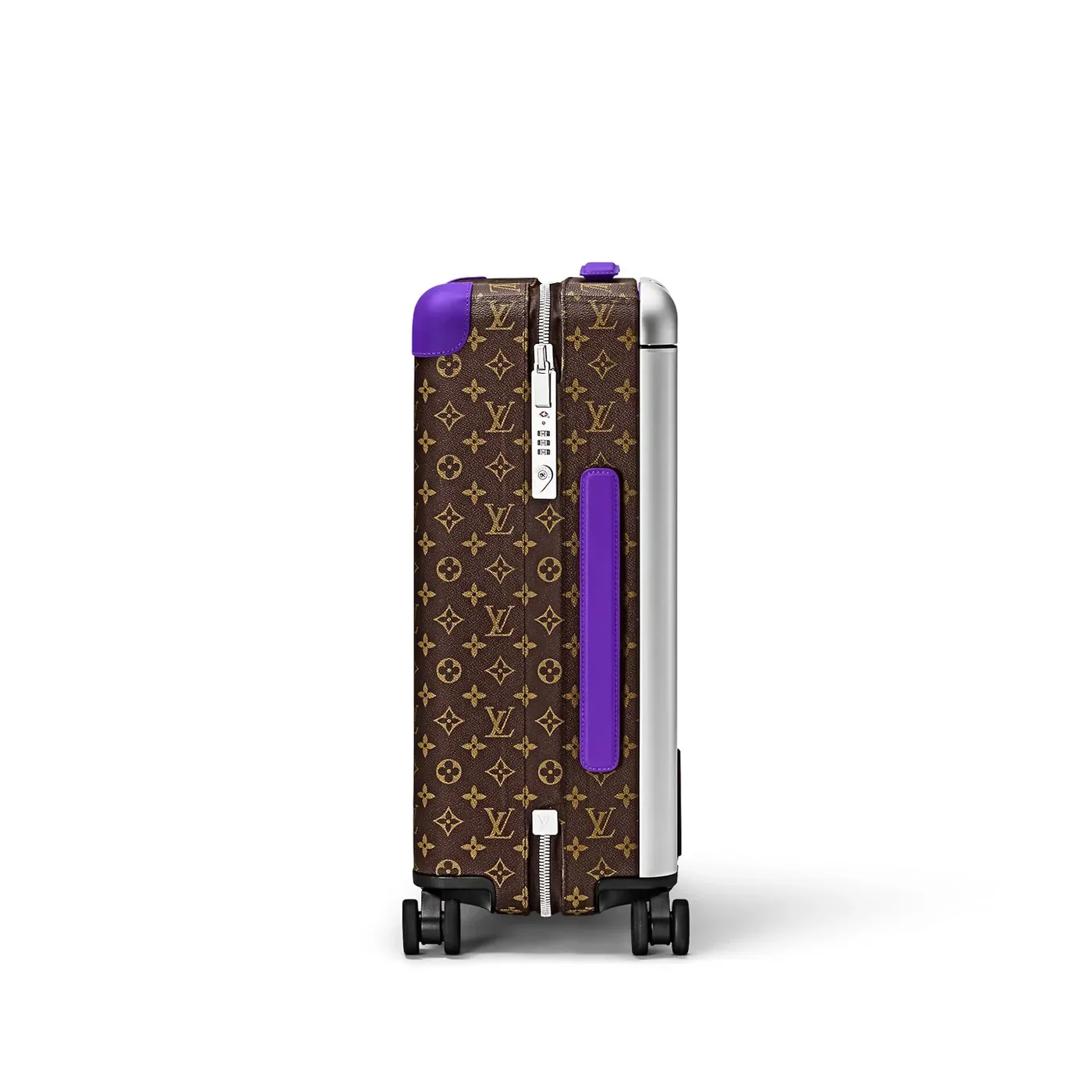 Louis Vuitton Horizon 55 Suitcase in Brown/ Violet Silver Hardware