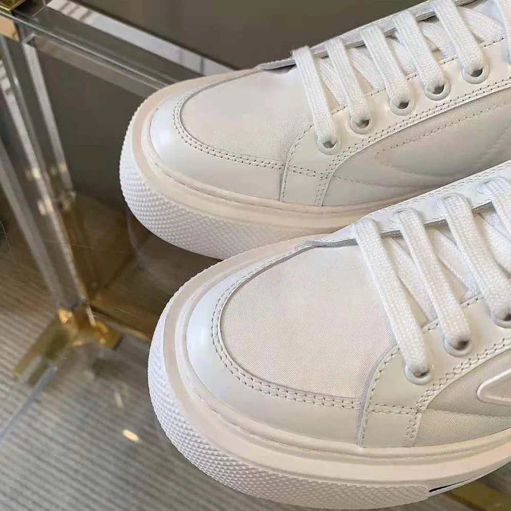 Prada Macro Re-Nylon and Brushed Leather Sneakers for Women