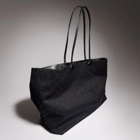 Gucci NY Large Tote Bag / Grey/ Black Gold Hardware A00B4R FAGNG 1000