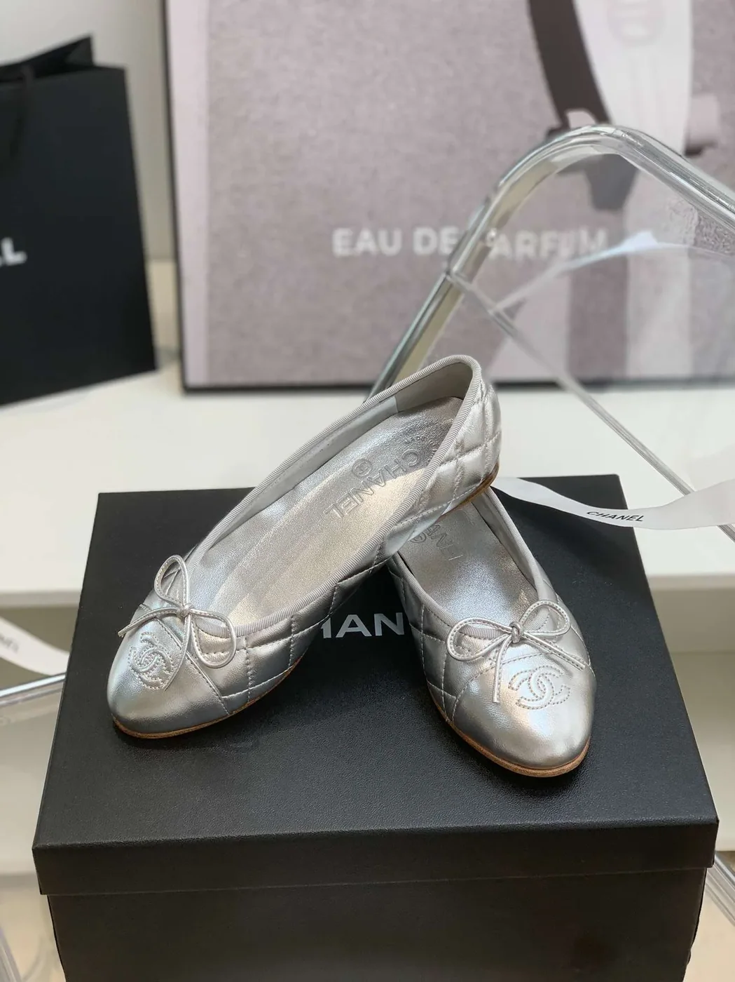 Chanel Ballet Flats Silver