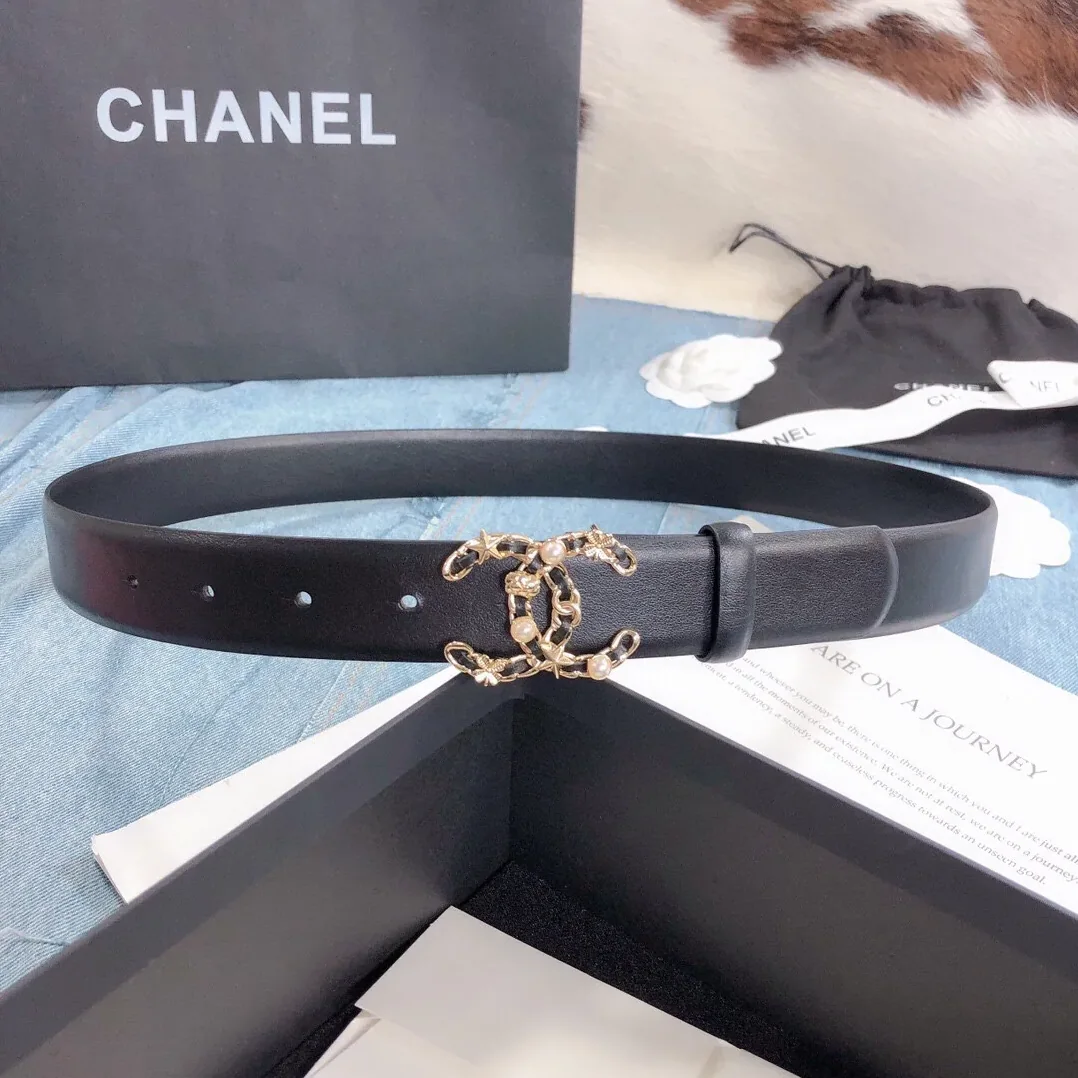 Chanel Belt With Double C Buckle Black Gold Toned Hardware for Women Chanel Belt With Double C Buckle Black Gold Toned Hardware for Women