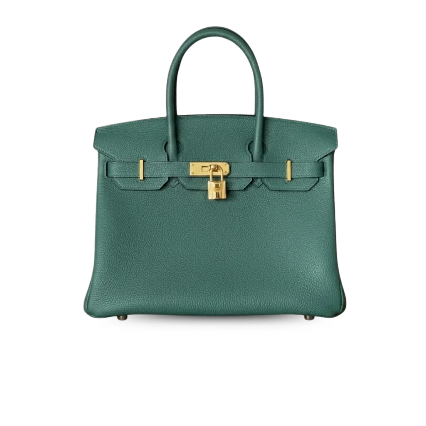 Hermes Birkin Top Handle Bag / Nata Swift Dark Green Gold Hardware