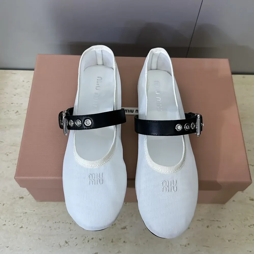Miu Miu Mesh Fabric Ballerinas for Women