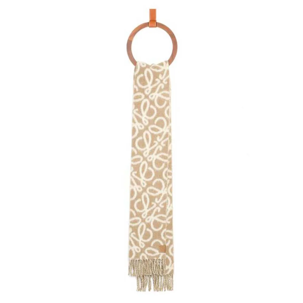 Loewe Anagram Scarf in Alpaca and Wool for Unisex in White Loewe Anagram Scarf in Alpaca and Wool for Unisex in White