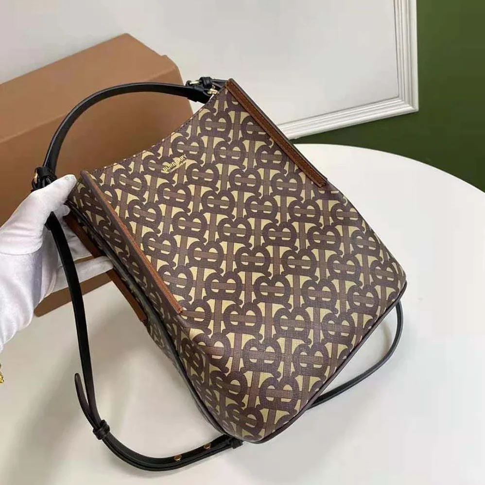 Burberry Small Monogram E for Women in canvas Peggy Bucket Bag