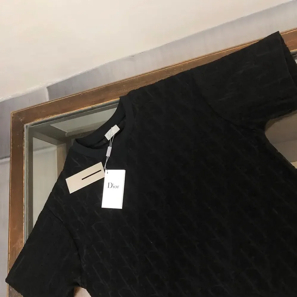 Dior Oblique Relaxed-Fit T-Shirt Black Terry Cotton Jacquard for Men Dior Oblique Relaxed-Fit T-Shirt Black Terry Cotton Jacquard for Men