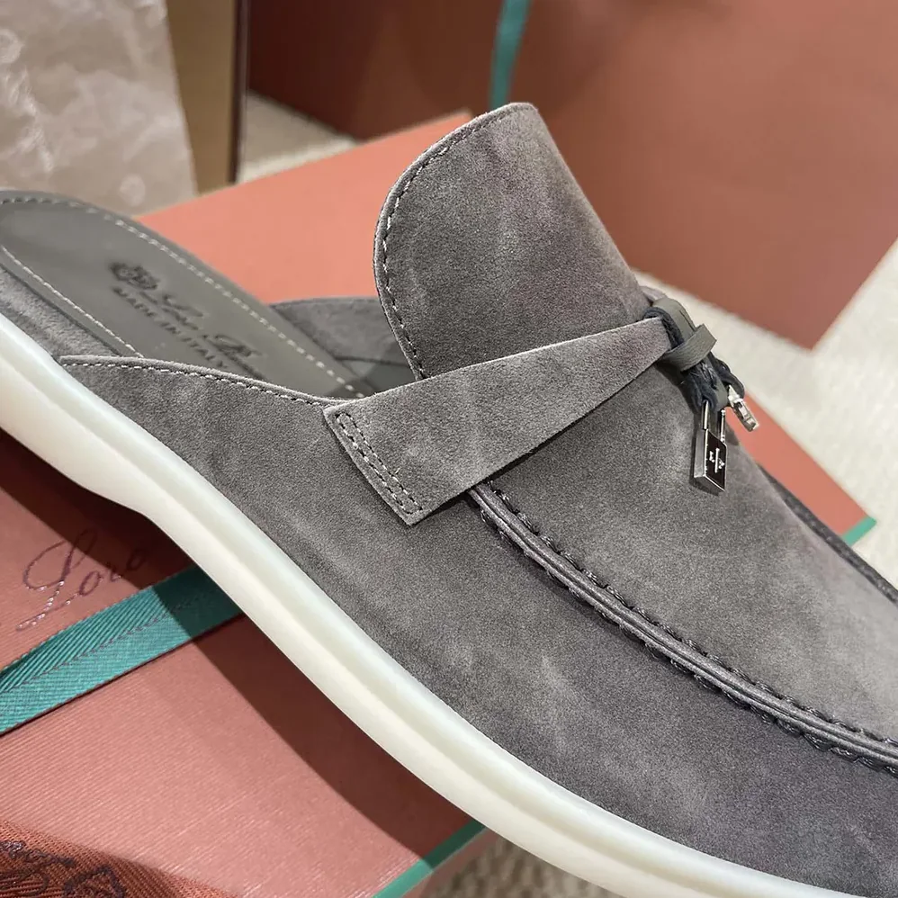 Loro Piana Babouche Charms Walk Loafers for Unisex in Gray