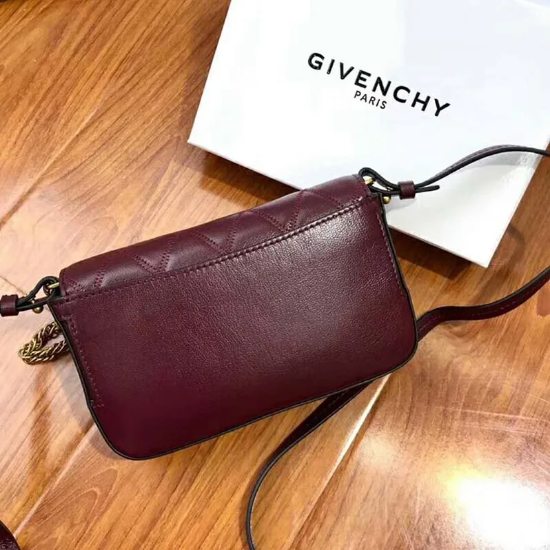 Givenchy Mini Pocket Bag in Diamond Quilted Leather for Women in Maroon Givenchy Mini Pocket Bag in Diamond Quilted Leather for Women in Maroon