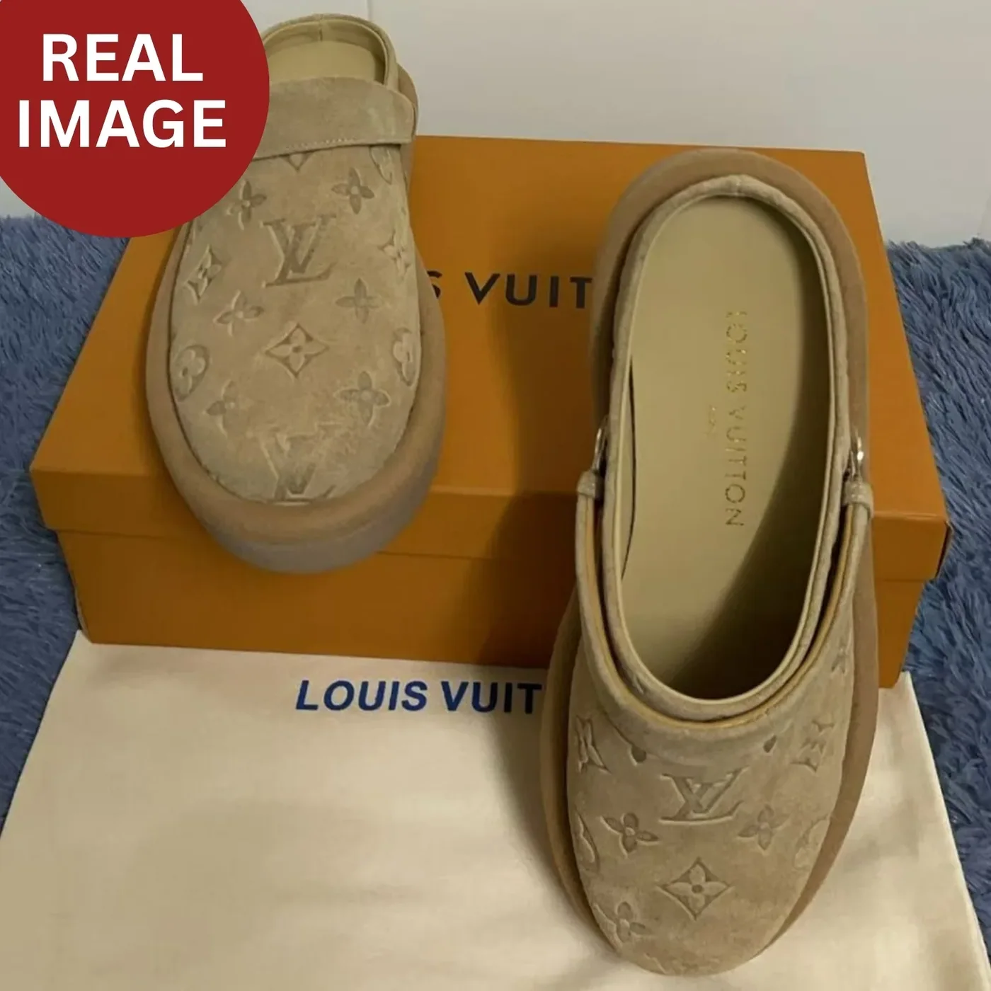 Louis Vuitton Aspen Platform Clog Beige