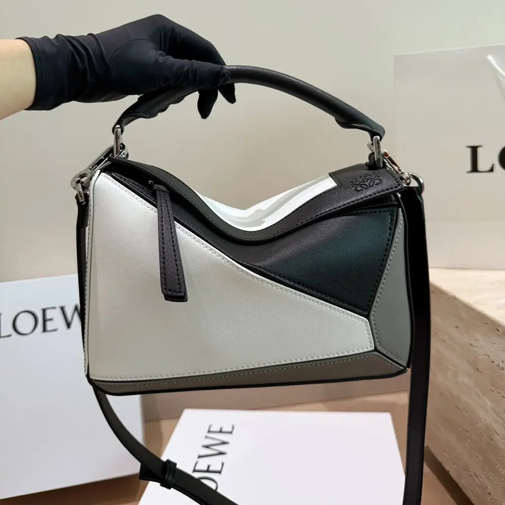 Loewe Small Puzzle Bag in Nappa Calfskin for Unisex in Grey Loewe Small Puzzle Bag in Nappa Calfskin for Unisex in Grey