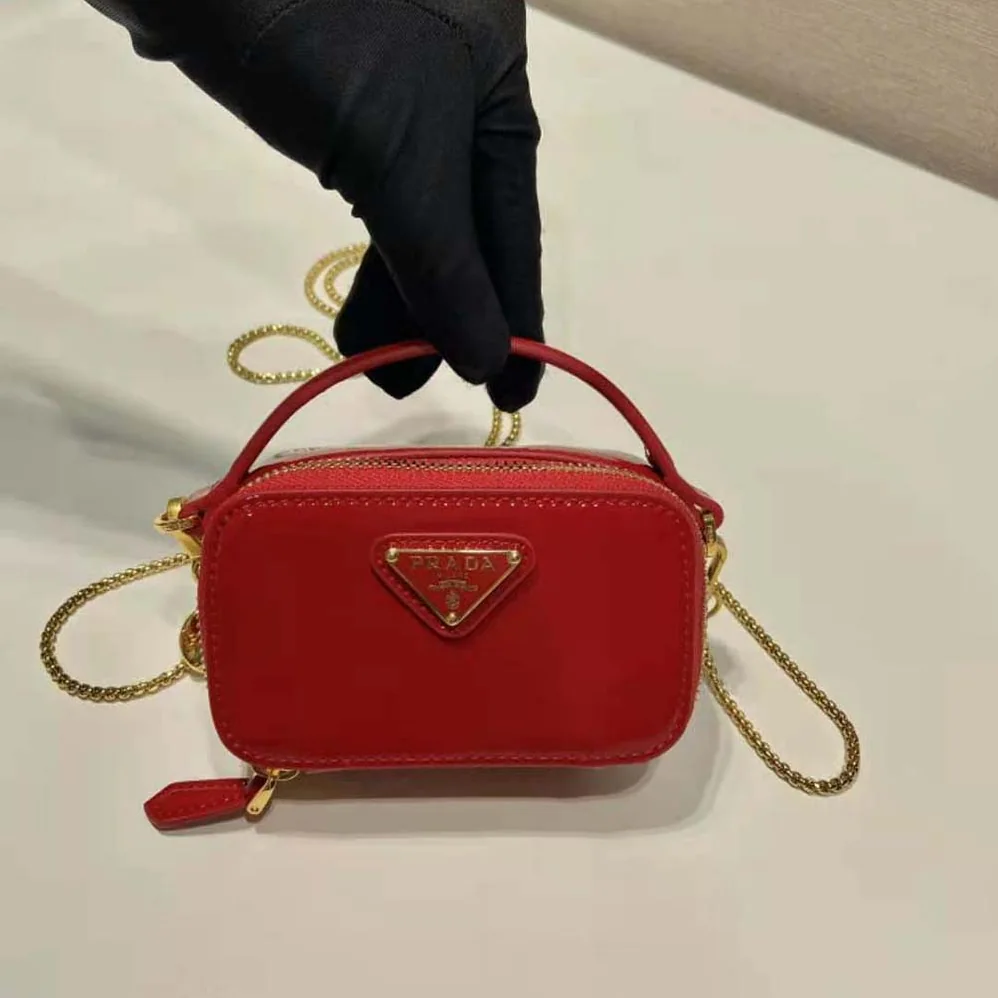 Prada Patent Leather Mini-pouch for Women in Red