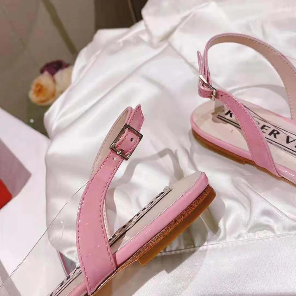 Roger Vivier Gommettine Strass Buckle Slingback Ballerinas in PVC for Women in Pink Roger Vivier Gommettine Strass Buckle Slingback Ballerinas in PVC for Women in Pink