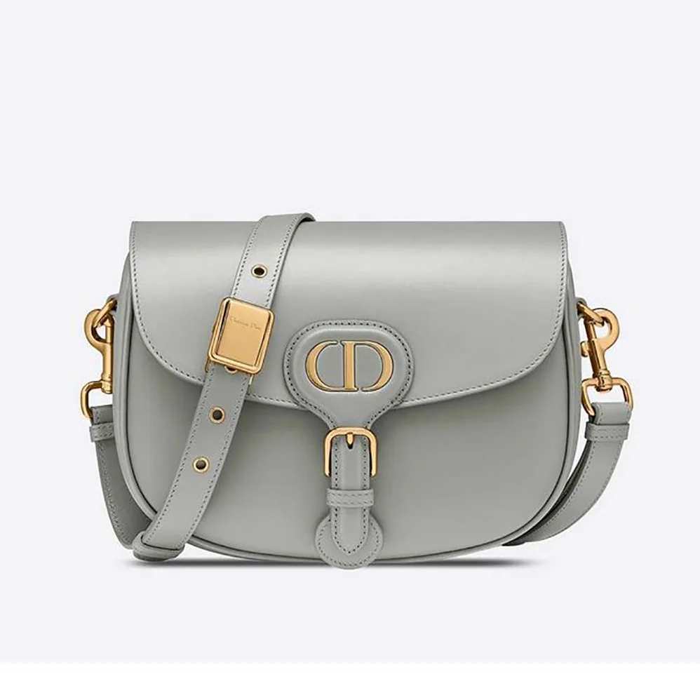 Dior Medium Dior Bobby Bag Denim Box Calfskin for Women in Silver