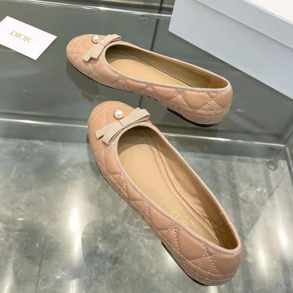 Dior Ballet Flat Nude Quilted Cannage Calfskin for Women Dior Ballet Flat Nude Quilted Cannage Calfskin for Women