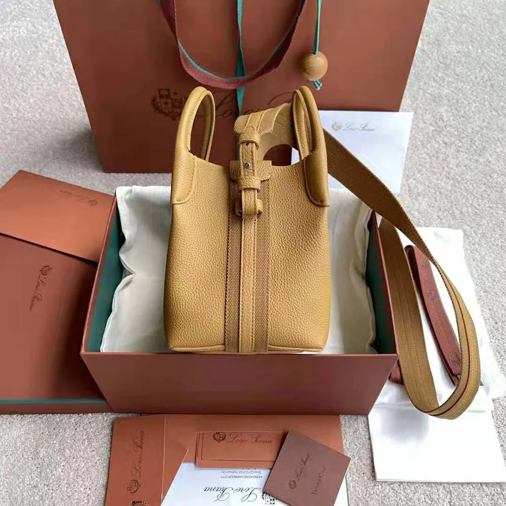 Loro Piana Micro Bale Bag in Calfskin Leather for Women in Brown Loro Piana Micro Bale Bag in Calfskin Leather for Women in Brown