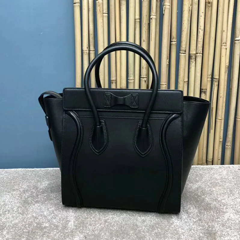 Celine Micro Luggage Handbag in Smooth Calfskin for Women in Black Celine Micro Luggage Handbag in Smooth Calfskin for Women in Black