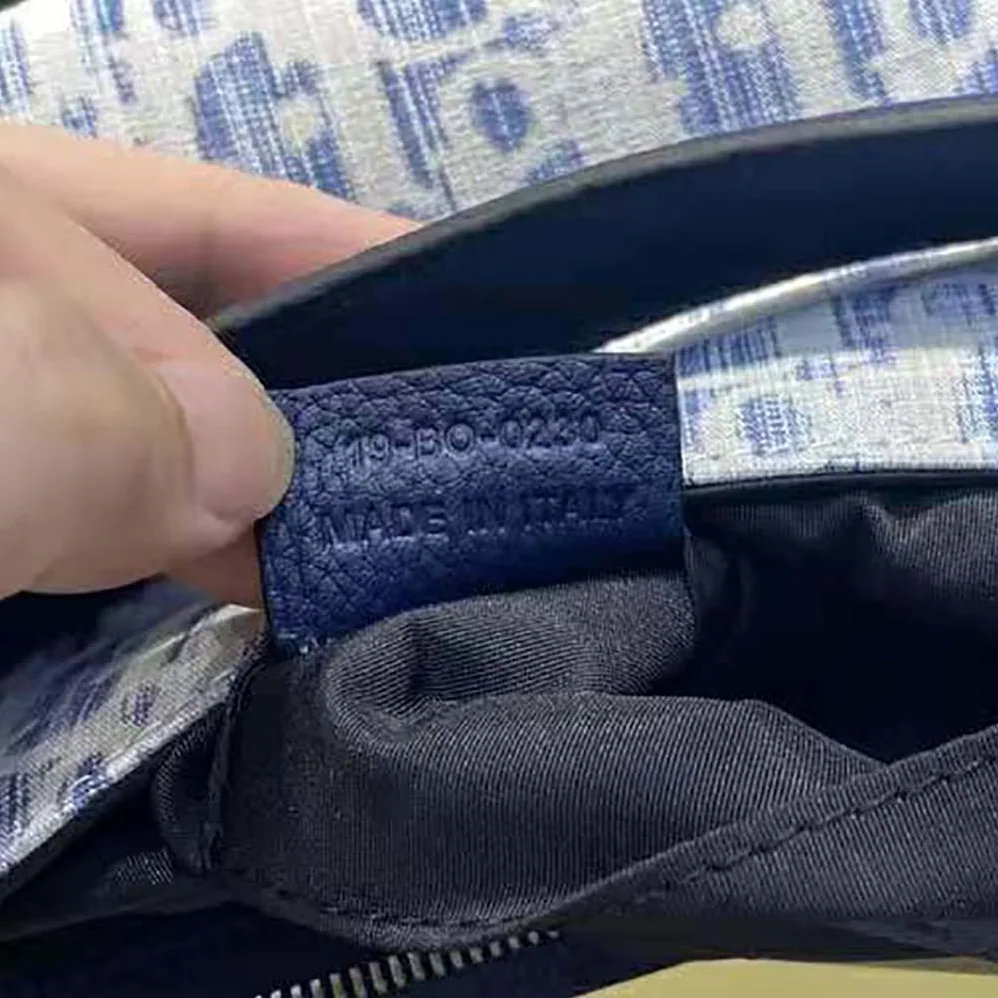 Dior Mini Saddle Soft Bag Blue Dior Oblique Kasuri jacquard for Men