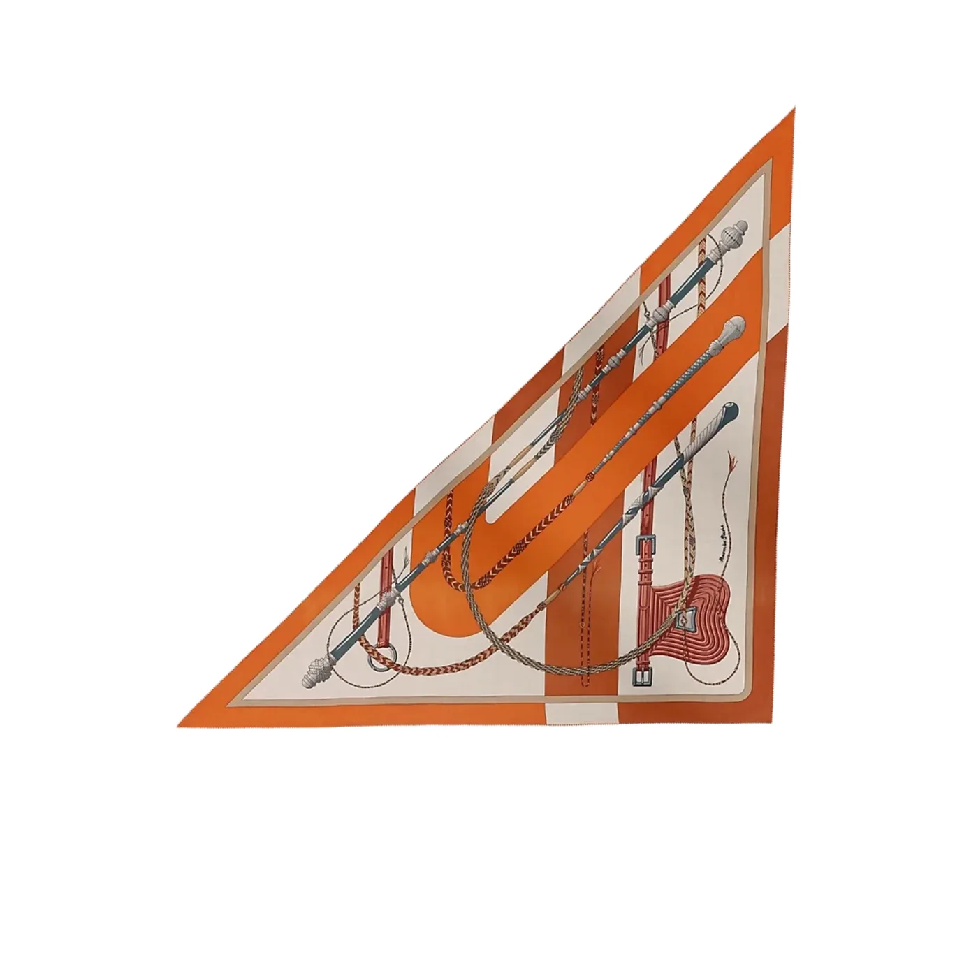 Hermes Clic-Clac Triangle Scarf Orange Cuit 03