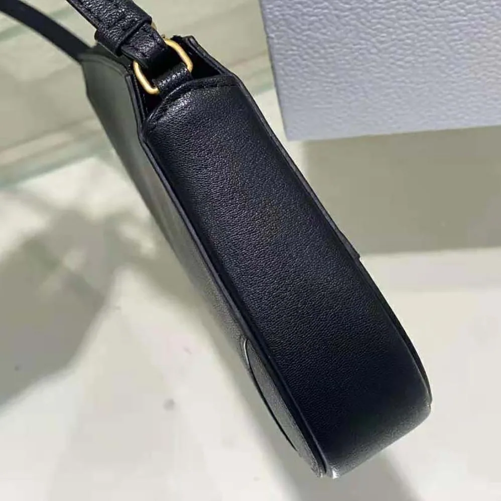 Dior Saddle Shoulder Pouch Black Goatskin for Women