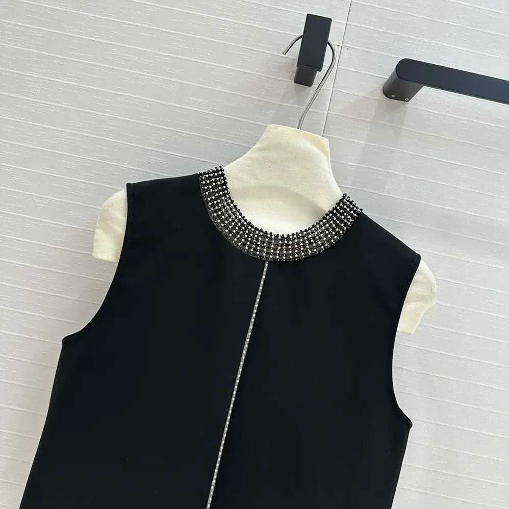 Dior Embroidered Top Black Wool and Silk for Women Dior Embroidered Top Black Wool and Silk for Women