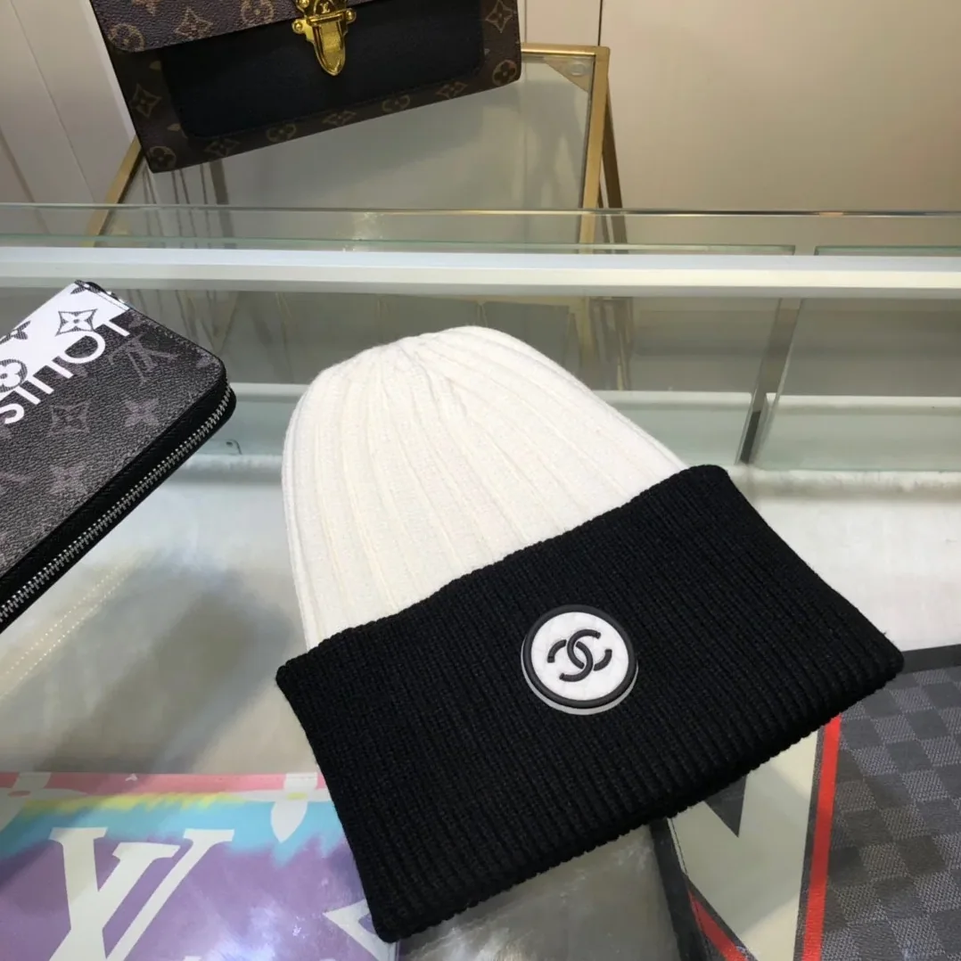 Chanel Beanie In Black & White