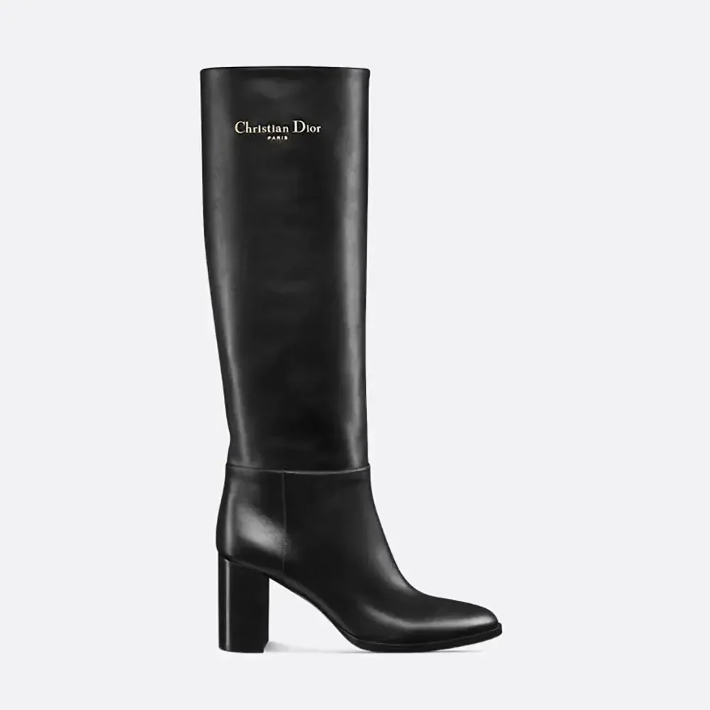Dior D-Town Heeled Boot Black Supple Calfskin for Women Dior D-Town Heeled Boot Black Supple Calfskin for Women