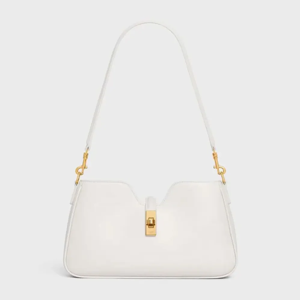 Celine Shoulder Camille 16 Soft In Smooth Calfskin for Women in White