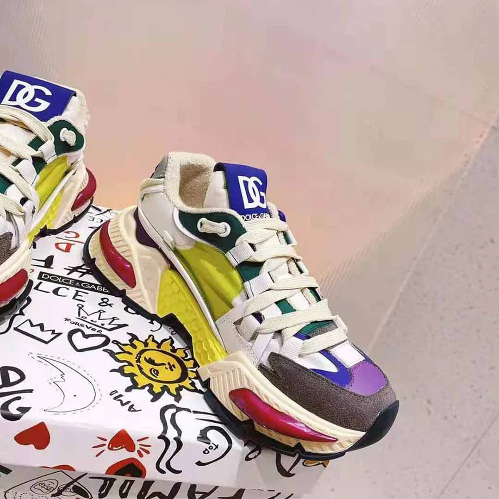 Dolce Gabbana D&G Mixed-Material Airmaster Sneakers for Unisex in Yellow